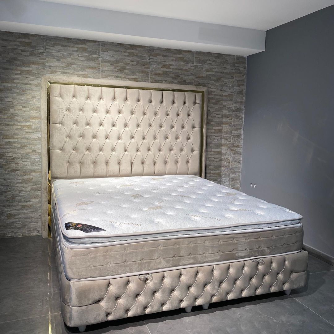 Capri Designer Bed with Optional Ottoman Storage - ABBEDS #B14