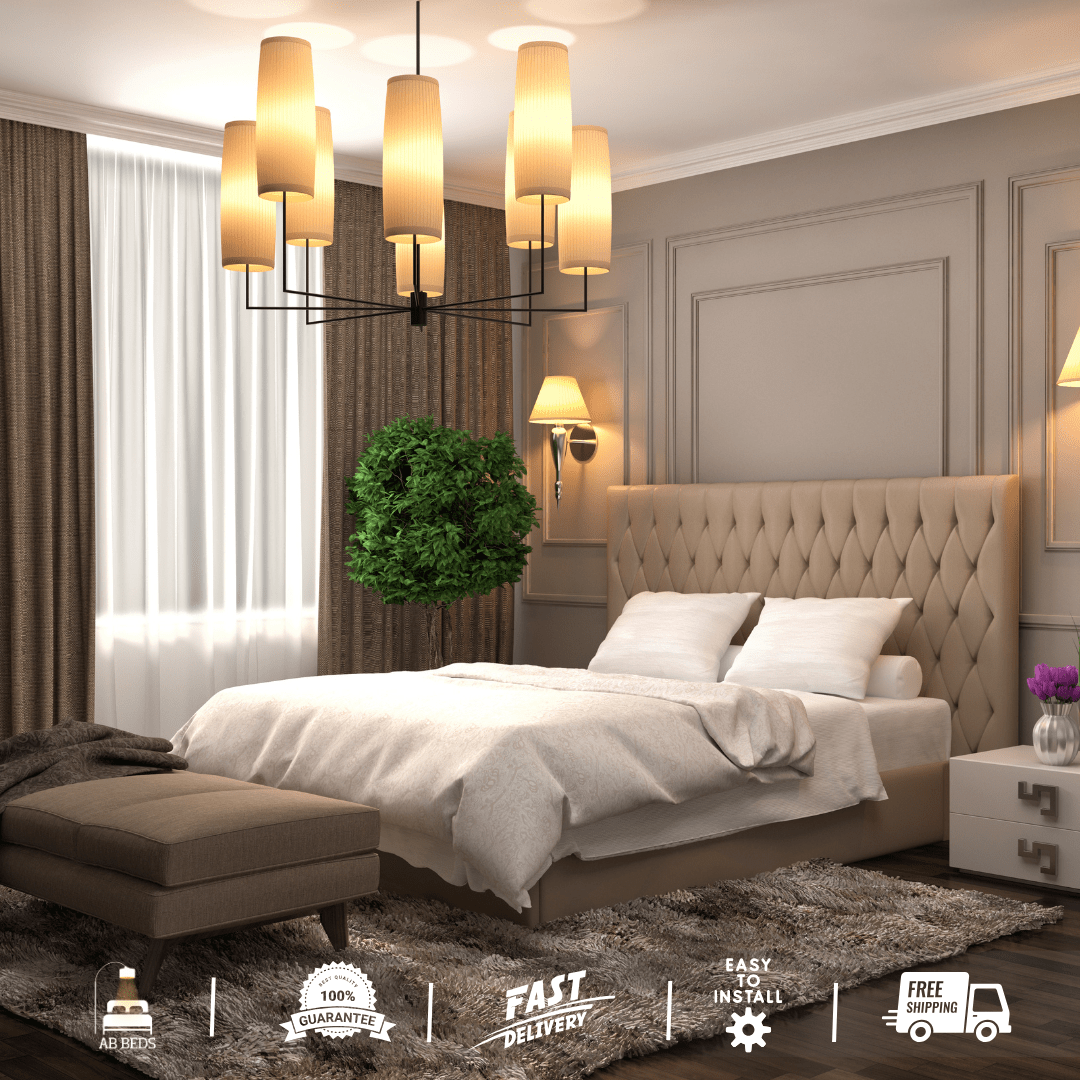 2025 Mont Blanc Designer Bed with Long Headboard - ABBEDS B70