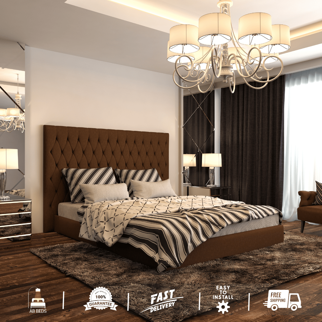 2025 Mont Blanc Designer Bed with Long Headboard - ABBEDS B70