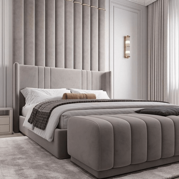 2025 Palermo Designer Bed with Optional Ottoman Storage - ABBEDS B13