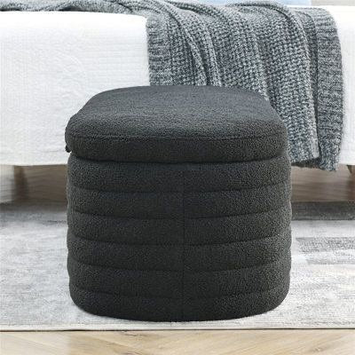 2025 Paneled 5 line Rounded Ottoman Storage Box - ABBEDS OB12