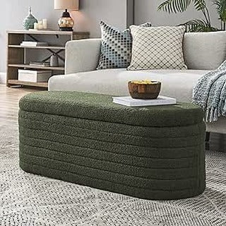 2025 Paneled 5 line Rounded Ottoman Storage Box - ABBEDS OB12