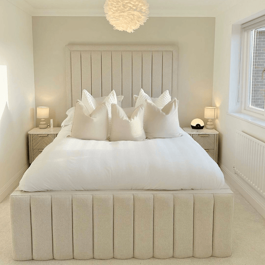 2025 Prestige High Headboard Bed with Optional Ottoman Storage - ABBEDS B24