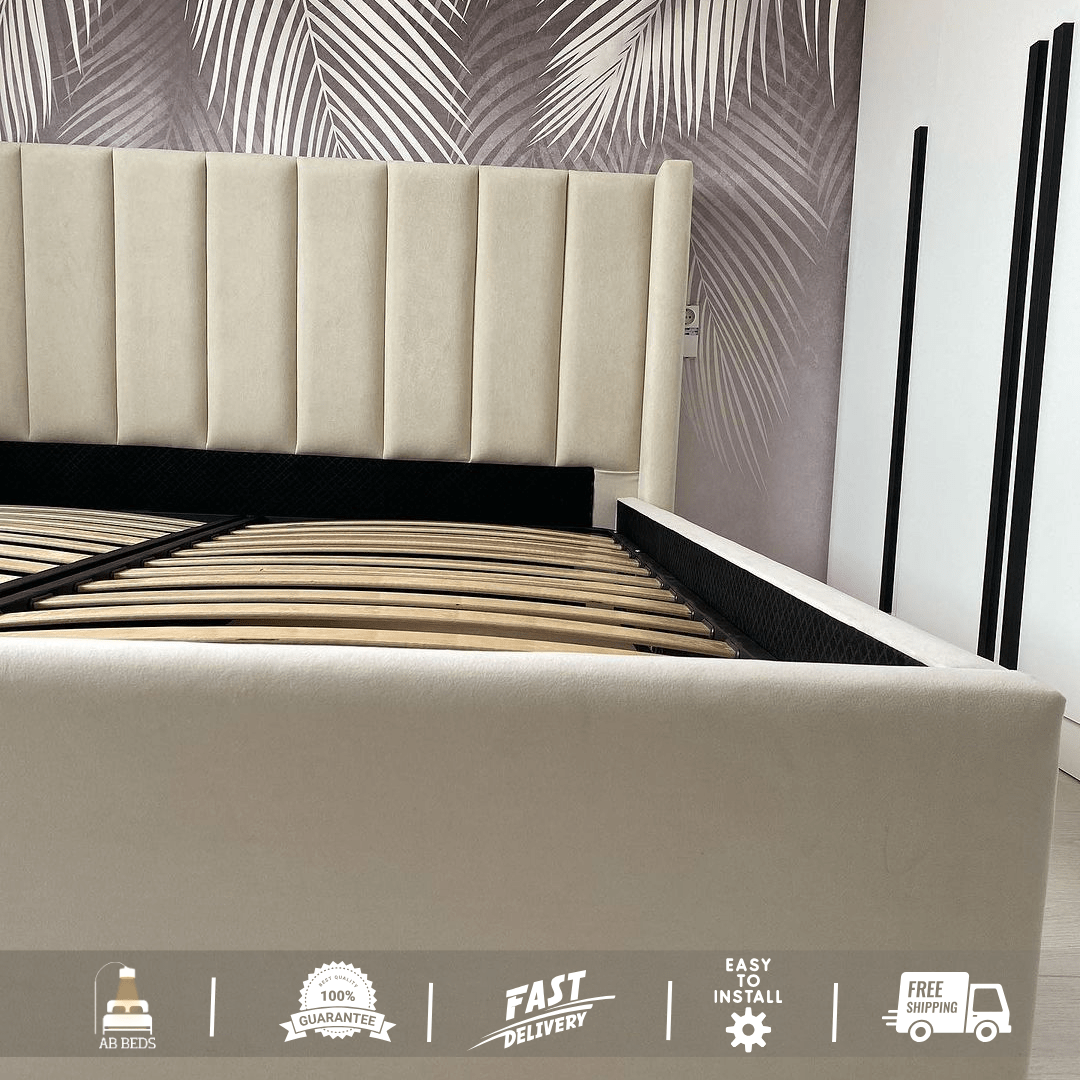 2025 Regal Wingback Optional Ottoman Bed - ABBEDS B45