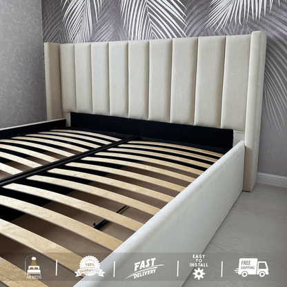 2025 Regal Wingback Optional Ottoman Bed - ABBEDS B45