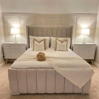 Royale Wingback Bed with Optional Ottoman Storage - ABBEDS #B18