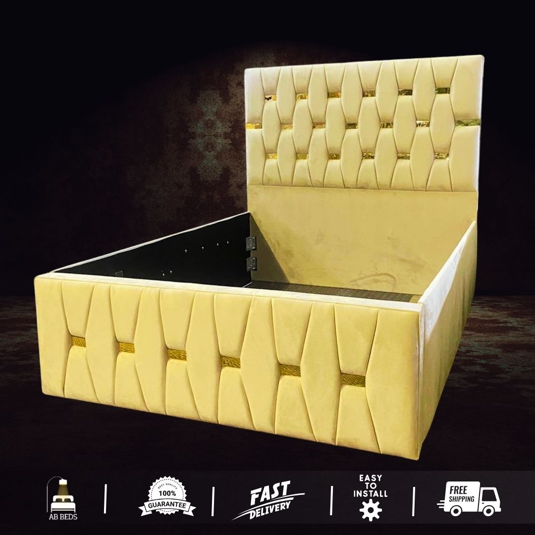 2025 Spica Fancy Designer Optional Ottoman Storage Box Bed - ABBEDS B86