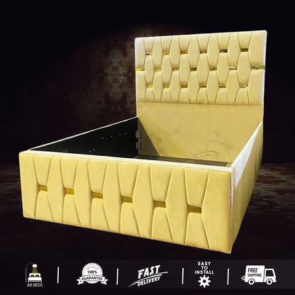 2025 Spica Fancy Designer Optional Ottoman Storage Box Bed - ABBEDS B86