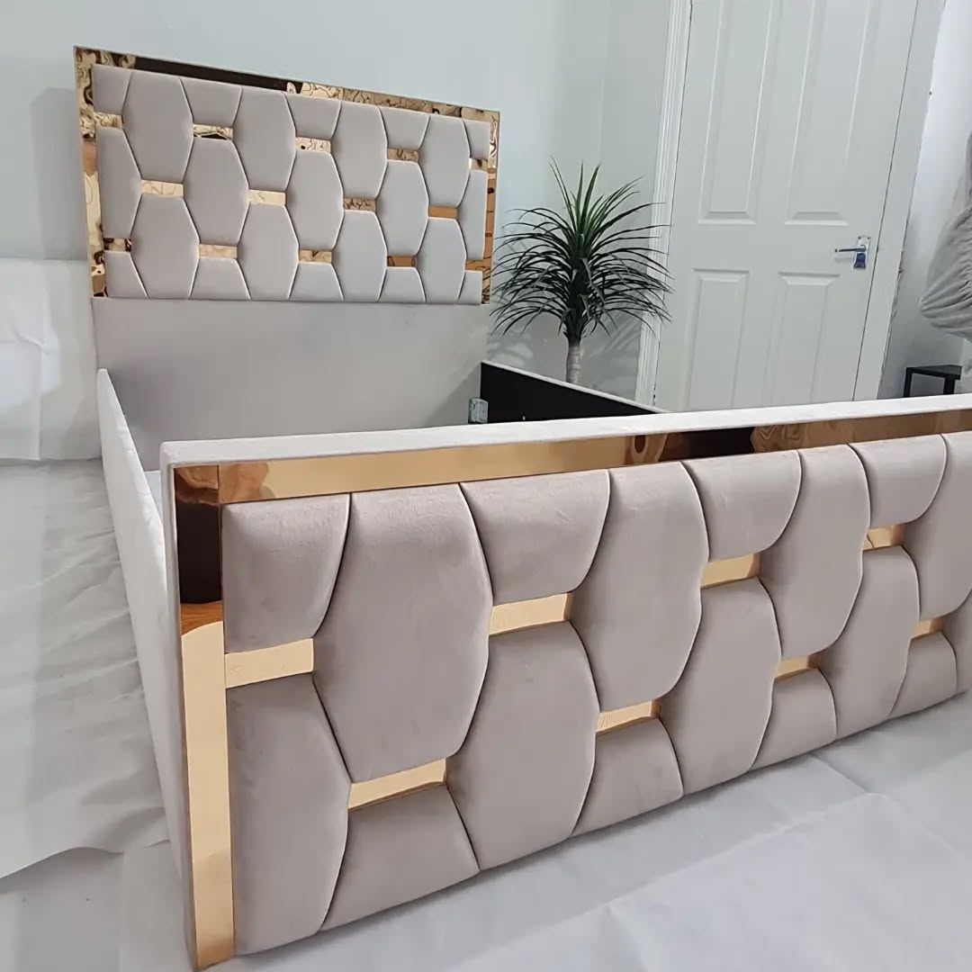 2025 Spica Gold Border Designer Bed - ABBEDS B115
