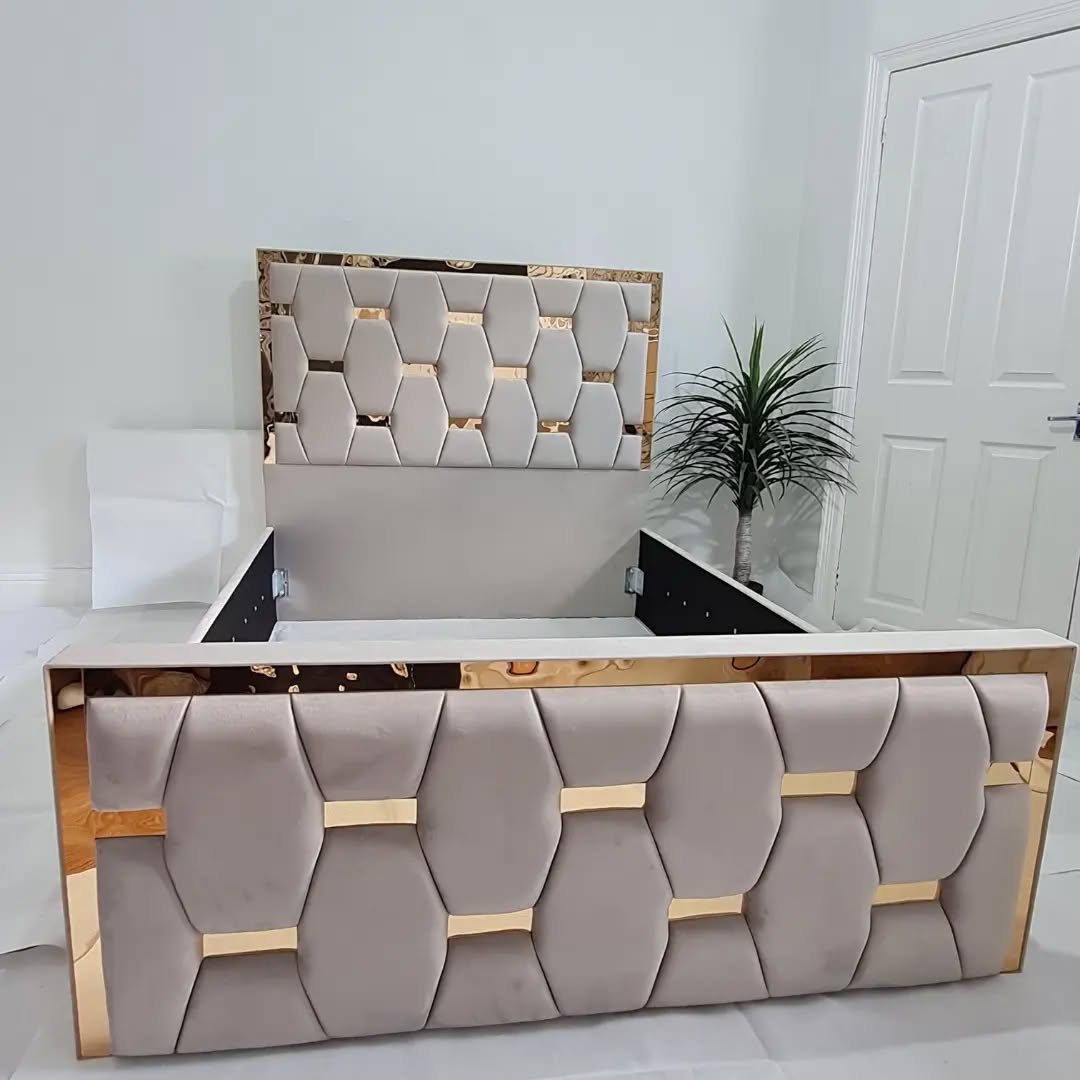 2025 Spica Gold Border Designer Bed - ABBEDS B115