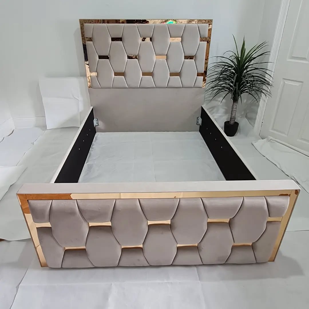 2025 Spica Gold Border Designer Bed - ABBEDS B115