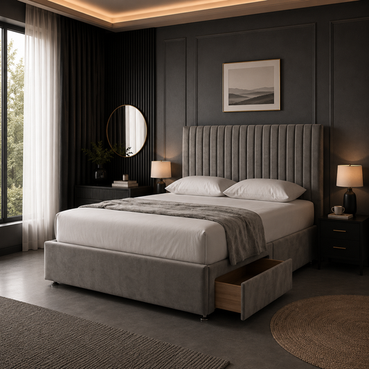 Astralis Simple | Minimal Storage Divan Bed (UK) | ABBEDS #B156