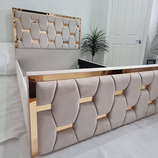 2025 Spica Gold Border Designer Bed - ABBEDS #B115