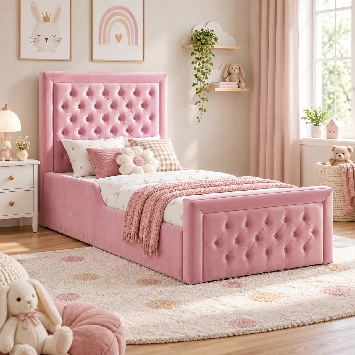TinyCloud Kids Soft Bed with Safety Sides
