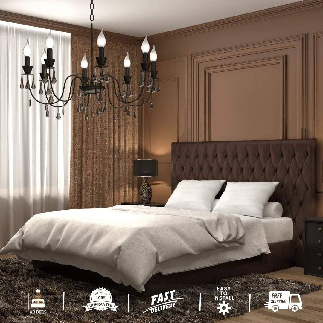 Mont Blanc Designer Bed with Long Headboard - ABBEDS #B70