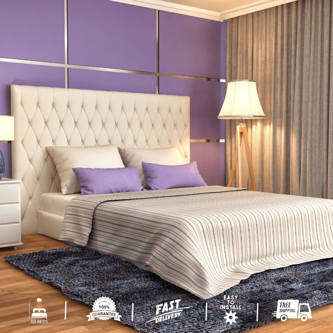Mont Blanc Designer Bed with Long Headboard - ABBEDS #B70