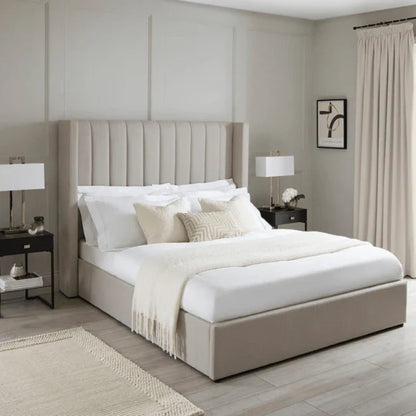 Grand Wingback Bed with Optional Ottoman Storage - ABBEDS #B20