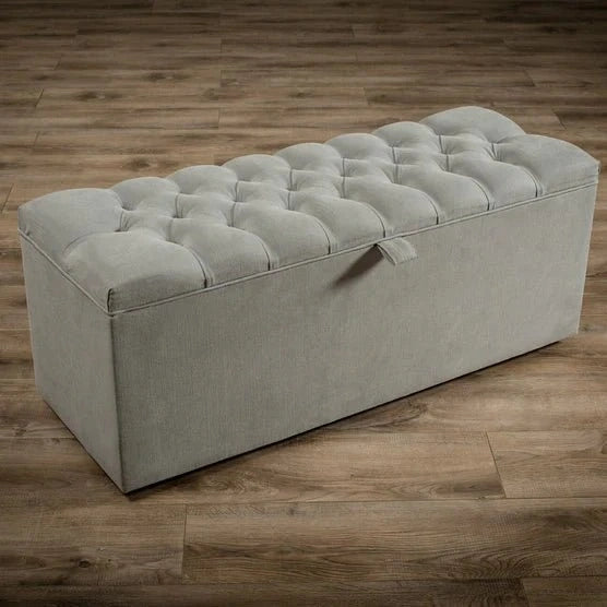 Chesterfield Upholstered Ottoman Storage Bench Box - ABBEDS OB2