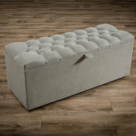 Chesterfield Upholstered Ottoman Storage Bench Box - ABBEDS OB2