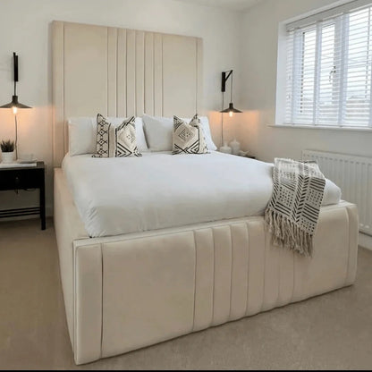 Elegance High Headboard Bed with Optional Ottoman Storage - ABBEDS #B23