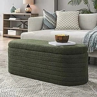 Paneled 5 line Rounded Ottoman Storage Box - ABBEDS OB12
