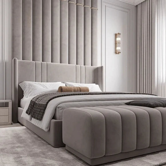 Palermo Designer Bed with Optional Ottoman Storage - ABBEDS #B13