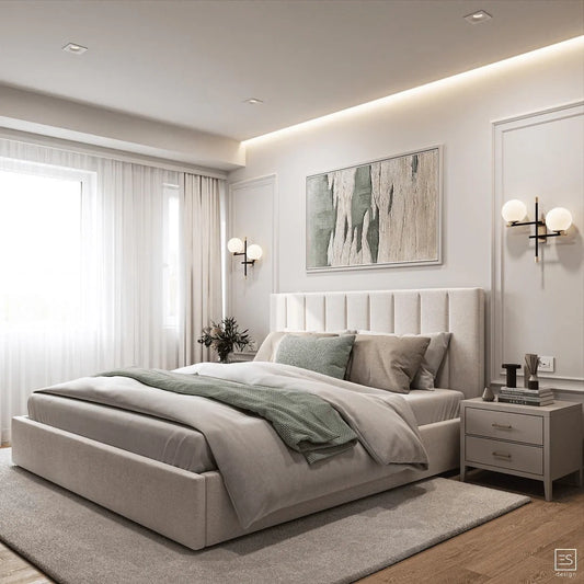 Cascade Lining Bed with Optional Ottoman Storage - ABBEDS #B75