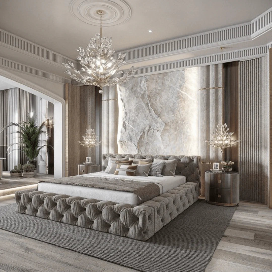 Luxe Designer Low Base Bed - ABBEDS #B17