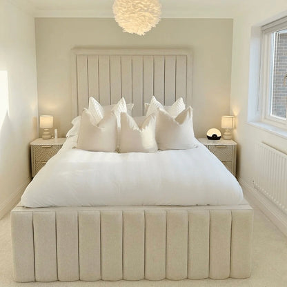 Prestige High Headboard Bed with Optional Ottoman Storage - ABBEDS #B24
