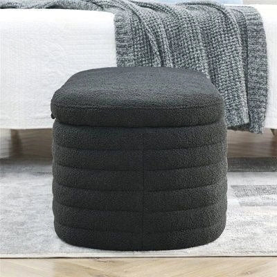 Paneled 5 line Rounded Ottoman Storage Box - ABBEDS OB12