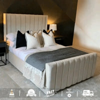 Royale Wingback Bed with Optional Ottoman Storage - ABBEDS #B18