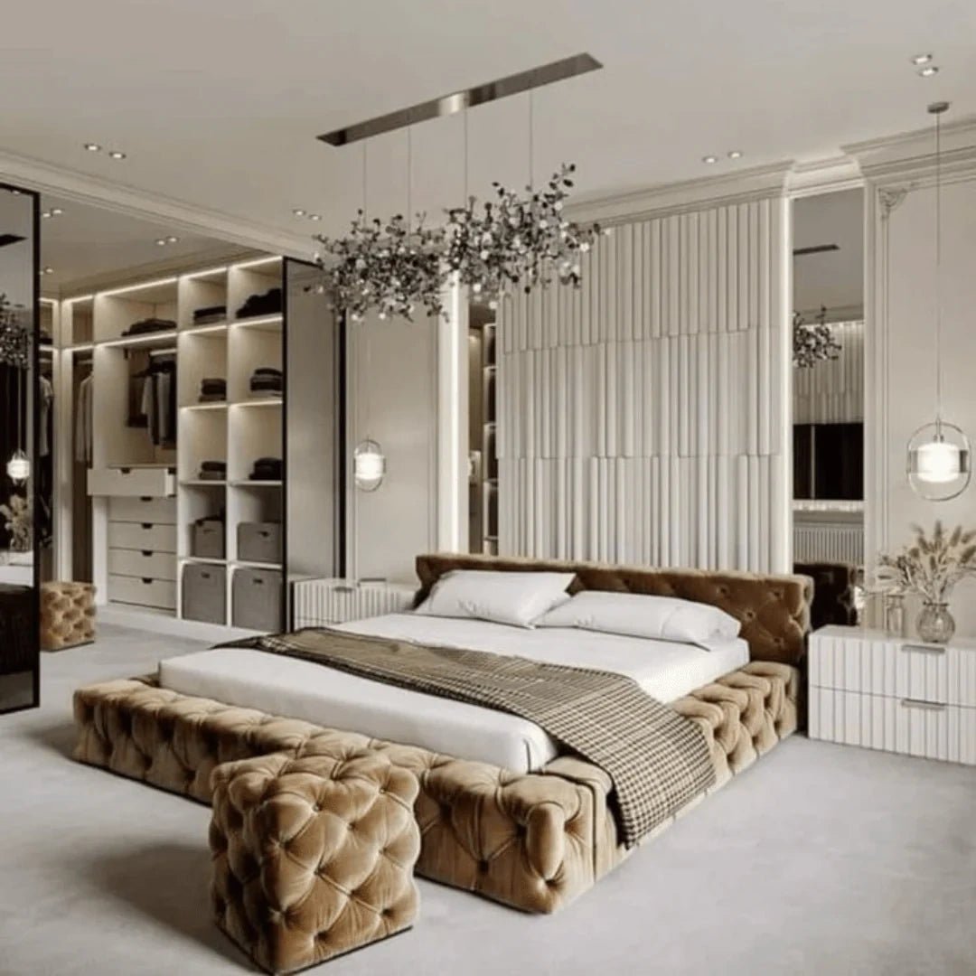 Luxe Designer Low Base Bed - ABBEDS #B17