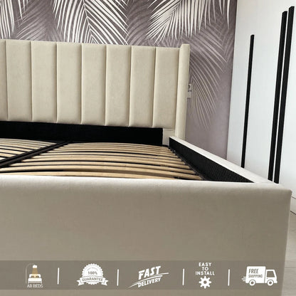 Grand Wingback Bed with Optional Ottoman Storage - ABBEDS #B20